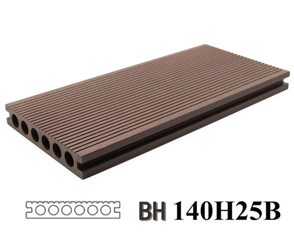 WPC Floorings ต้านขัดแปรงผลิตภัณฑ์ WPC ไม้พลาสติกคอมโพสิตคณะชั้นดาดฟ้า 140X25B
